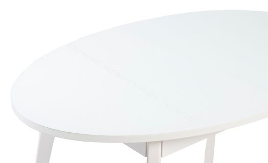 Стол раскладной "Таггарт" 01 (Белое стекло/Белое подстолье)