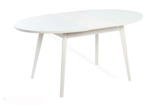 Стол раскладной "Таггарт" 01 (Белое стекло/Белое подстолье)