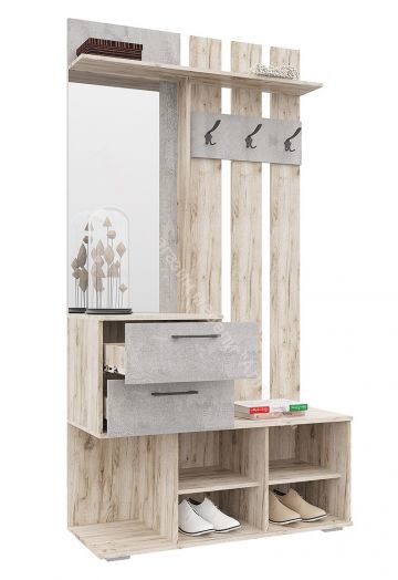 Прихожая "Бостон" ВШ-1 Дуб крафт серый/Бетонный камень