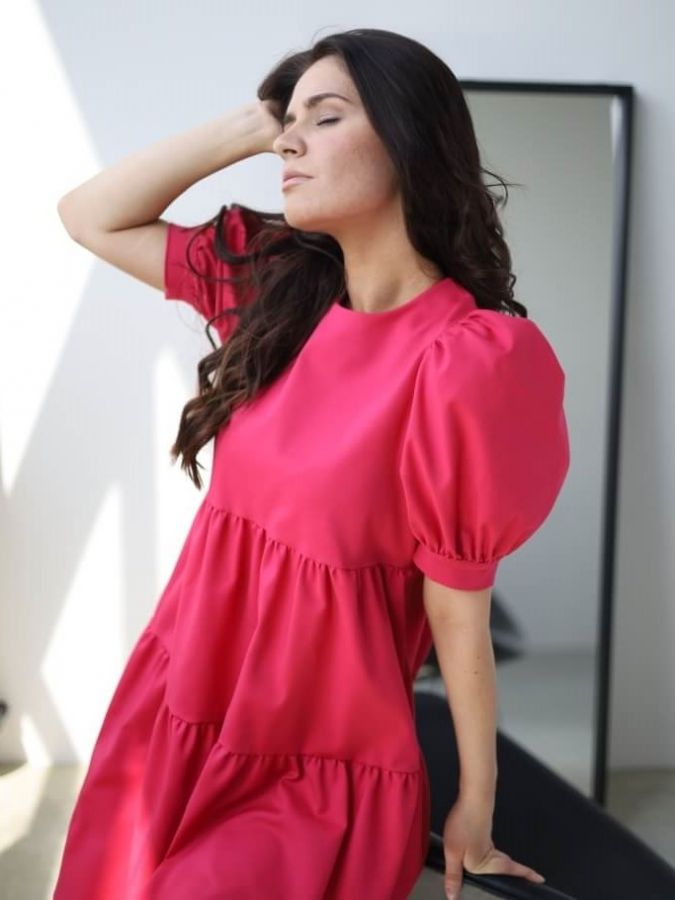 Платье Riva из хлопка розовое