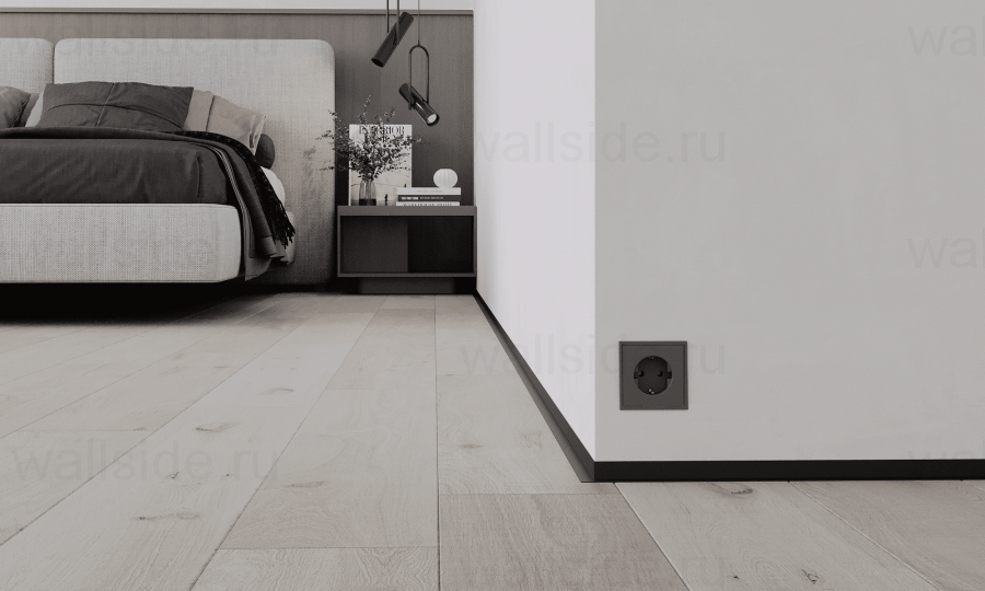 Микроплинтус Лайн Ликорн С-05.25.3 L-образный чёрный