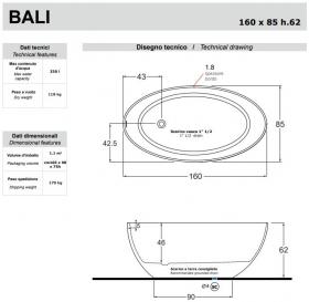 Отдельностоящая ванна Gruppo Treesse Bali 160х85 V026 ФОТО