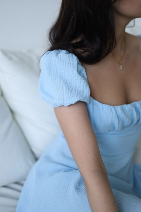 Платье Tenere из муслина голубое