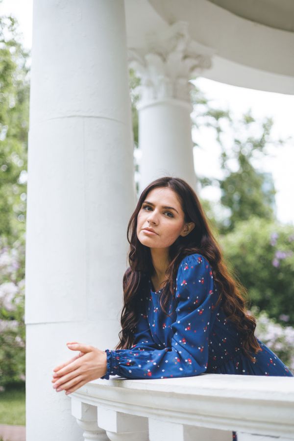 Платье Azzurro из вискозы синее