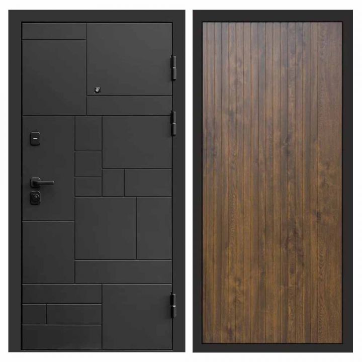 Входная дверь Termo-door Квадро BLACK FLAT Дуб