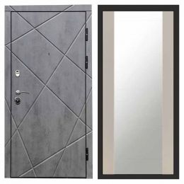 Входная дверь Termo-door Лучи Зеркало Слоновая Кость