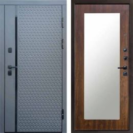Входная дверь Termo-door SIMPLE Графит Зеркало Триумф Дуб