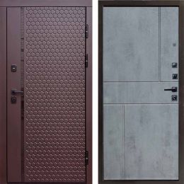 Входная дверь Termo-door SIMPLE Шоколад Горизонт Бетон темный