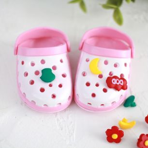 Обувь для кукол 5,3 см - кроксы розово-белые