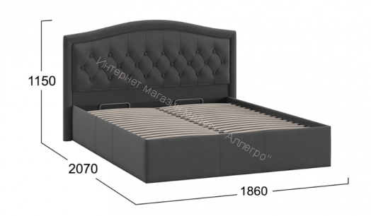 Кровать с ПМ "Адель" Тип 1 без заглушины (Велюр графит)