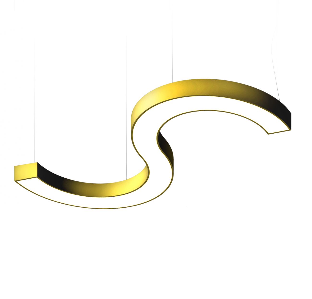 S-образный LED-светильник SYMBOL-S-1600x840x100-60Вт (IP40/IP20,4000К,белый,подвесной,CRI90)