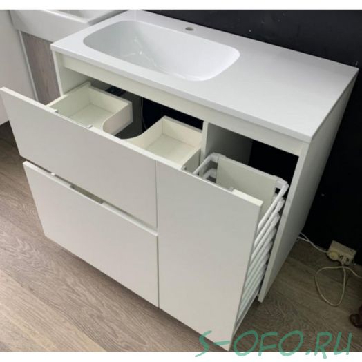 Тумба напольная Барселона 90 левая с выкатной корзиной Style Line