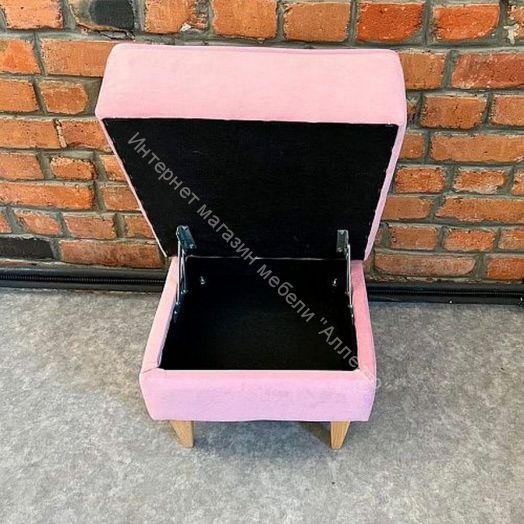 Банкетка Шарлиз, розовый/ножки дерево