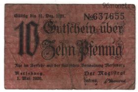 Германия. Нотгельд г. Мерзебург 10 пфеннигов 1920