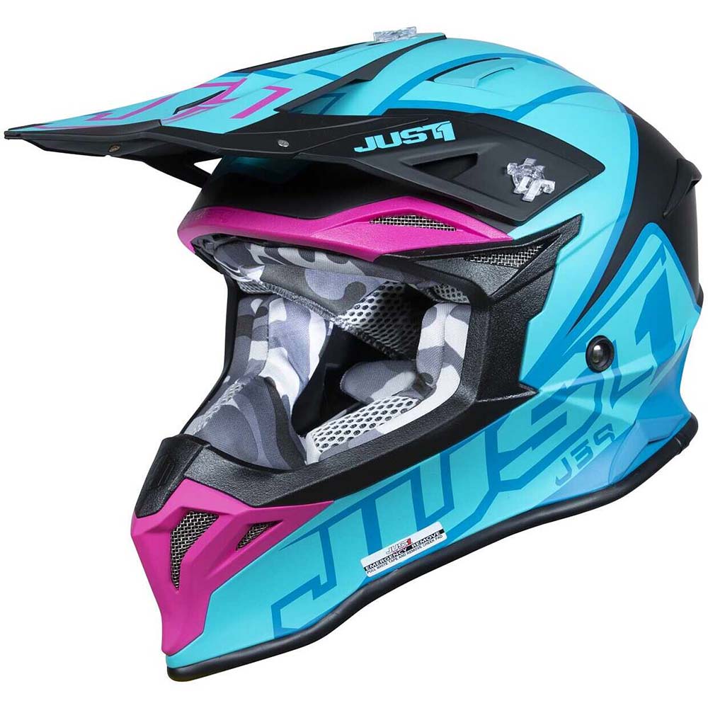 Just1 J39 Thruster Petrol Blue Fuchsia Black шлем для мотокросса и эндуро