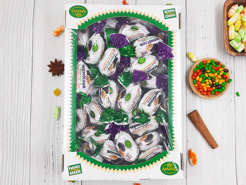 Конфеты чернослив с грецким орехом глазированные