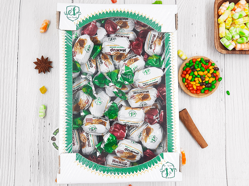 Конфеты "инжир с грецким орехом" глазированные