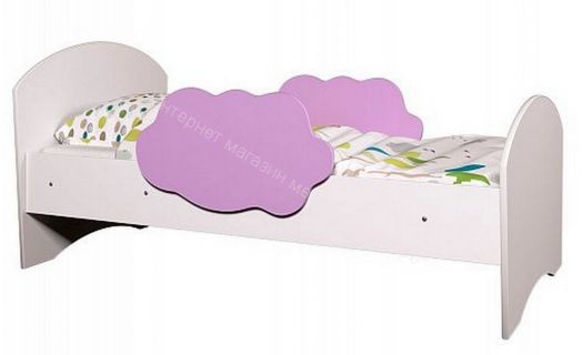 Кровать Тучка с бортиками, 800*1600, белый/ирис