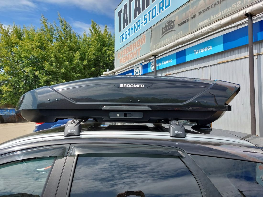 Автобокс BROOMER VENTURE (L) 430л черный металлик 1870х890х400 быстросъём (крабы)