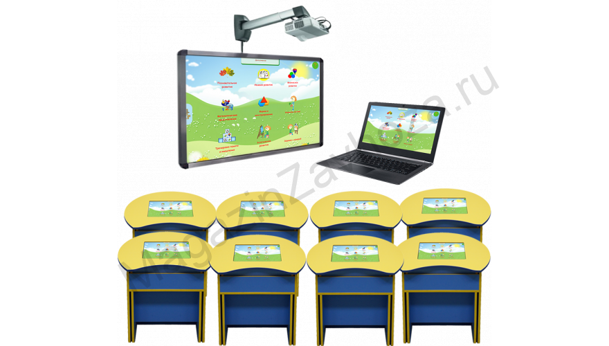 Интерактивный класс для ДОУ (ноутбук, инт.доска, 8 парт)