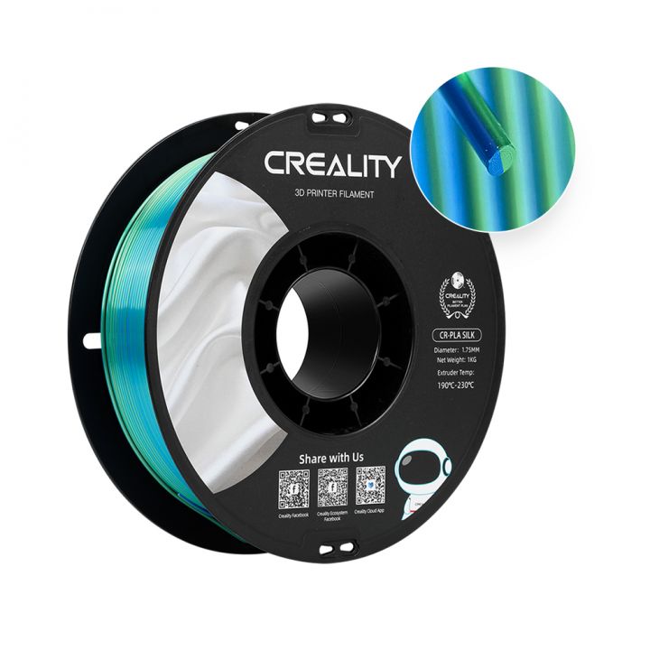 PLA Пластик для 3Д принтеров CREALITY CR-Silk 1.75mm 1кг Сине-зеленый