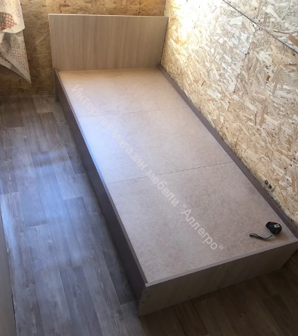 Кровать "Басса" (Бася) 0,9 КР 555 Дуб крафт белый/Дуб крафт серый