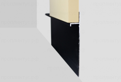 Скрытый плинтус Декопрофиль алюминиевый анодированный, чёрный