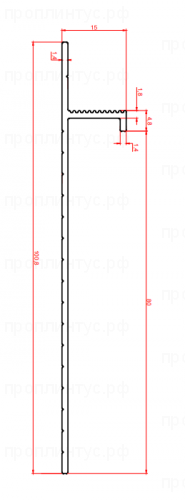 Скрытый плинтус Декопрофиль алюминиевый анодированный золотой