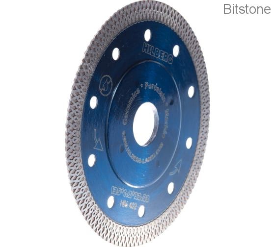 Диск алмазный Hilberg отрезной Турбо Ультратонкий Х-тип (керамика, керамогранит) 125мм/22,23мм (HM402)