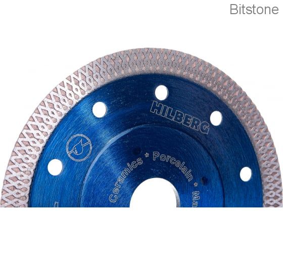 Диск алмазный Hilberg отрезной Турбо Ультратонкий Х-тип (керамика, керамогранит) 125мм/22,23мм (HM402)