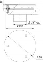 Водозабор Runvil с антивихревой крышкой 160x100 (наруж. 2,5") пленка