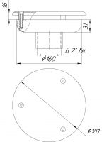 Водозабор Runvil с антивихревой крышкой 160x100 (внутр. 2″) плитка