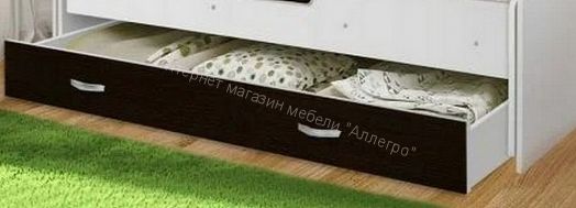 Кровать 2-х ярусная выкатная "Радуга" (Матрешка) 80х160 без ящика Белый, Венге