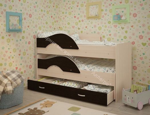 Ящик для кровати "Радуга" (Матрешка) 190 млечный дуб/венге