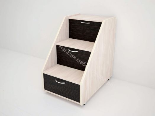 Лестница для кроватей "Радуга" (Матрешка), "Соник" млечный дуб/венге