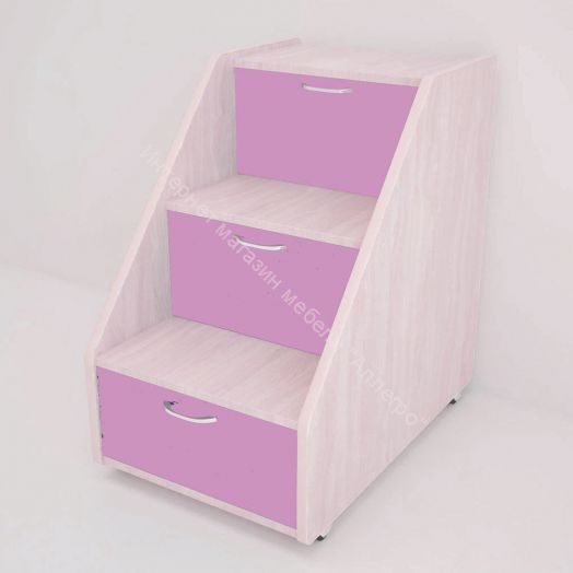 Лестница для кроватей "Радуга" (Матрешка), "Соник" млечный дуб/ирис