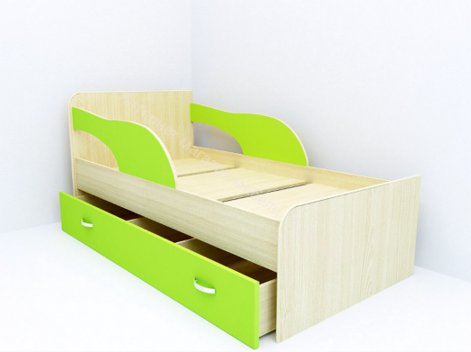 Кровать "Максимка" на щитах млечный дуб, ирис