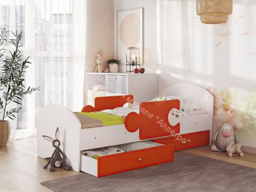 Комплект бортиков для кроватей "Мозаика", "Тетрис", оранжевый, 2 шт.