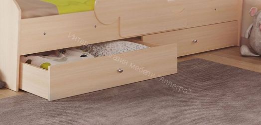 Ящики для кроватей "Мозаика", "Тетрис", "Мая", "Умка", "Сафари" (2 шт. в комплекте), Млечный дуб/Млечный дуб