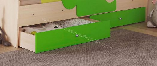 Ящики для кроватей "Мозаика", "Тетрис", "Мая", "Умка", "Сафари" (2 шт. в комплекте), Млечный дуб/Лайм