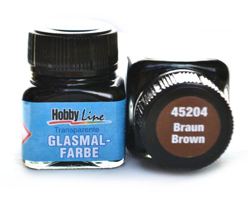 Витражная лаковая краска Hobby line, цвет 45204 Brown, 20 мл