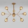 Люстра Потолочная со Стеклянными Плафонами Eurosvet 30179 Золотая, Метал / Евросвет.