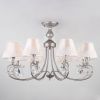 Люстра Классическая с Абажурами Eurosvet 60069/8 Серебряная, Металл / Евросвет.