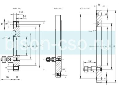 Переходной фланец 100 мм конус 3  8230-100-3-X Bison-Bial Польша