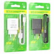 СЕТ СЗУ 1USB+КабельType-C QC3.0 C12Q черный