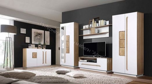 Комод 30.06 - 02 Дора 1300 мм, Дуб сонома/Белый глянец