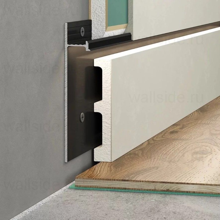 Скрытый плинтус Laconistiq Strong чёрный