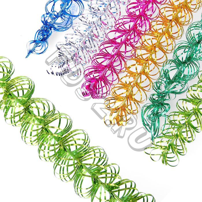 Мишура «Вьюга» d=3,5 см, длина 2 м, микс (по 10 штук)