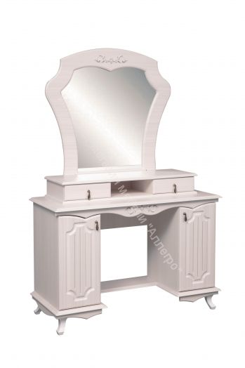 Стол туалетный 06.33 Кантри (патина) Н 1190 мм, Вудлайн кремовый/Сандал белый с зеркалом