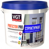 Краска Фасадная Структурная VGT Protector Pro 15кг Зерно 0.5-1мм для Внутренних и Наружных Работ / ВГТ Протектор Про.